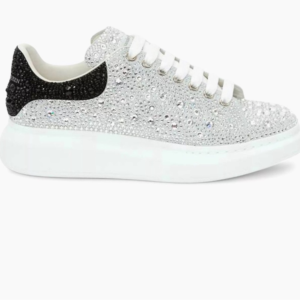 Alexander McQueen Sparkling Silver and Black Sneakers